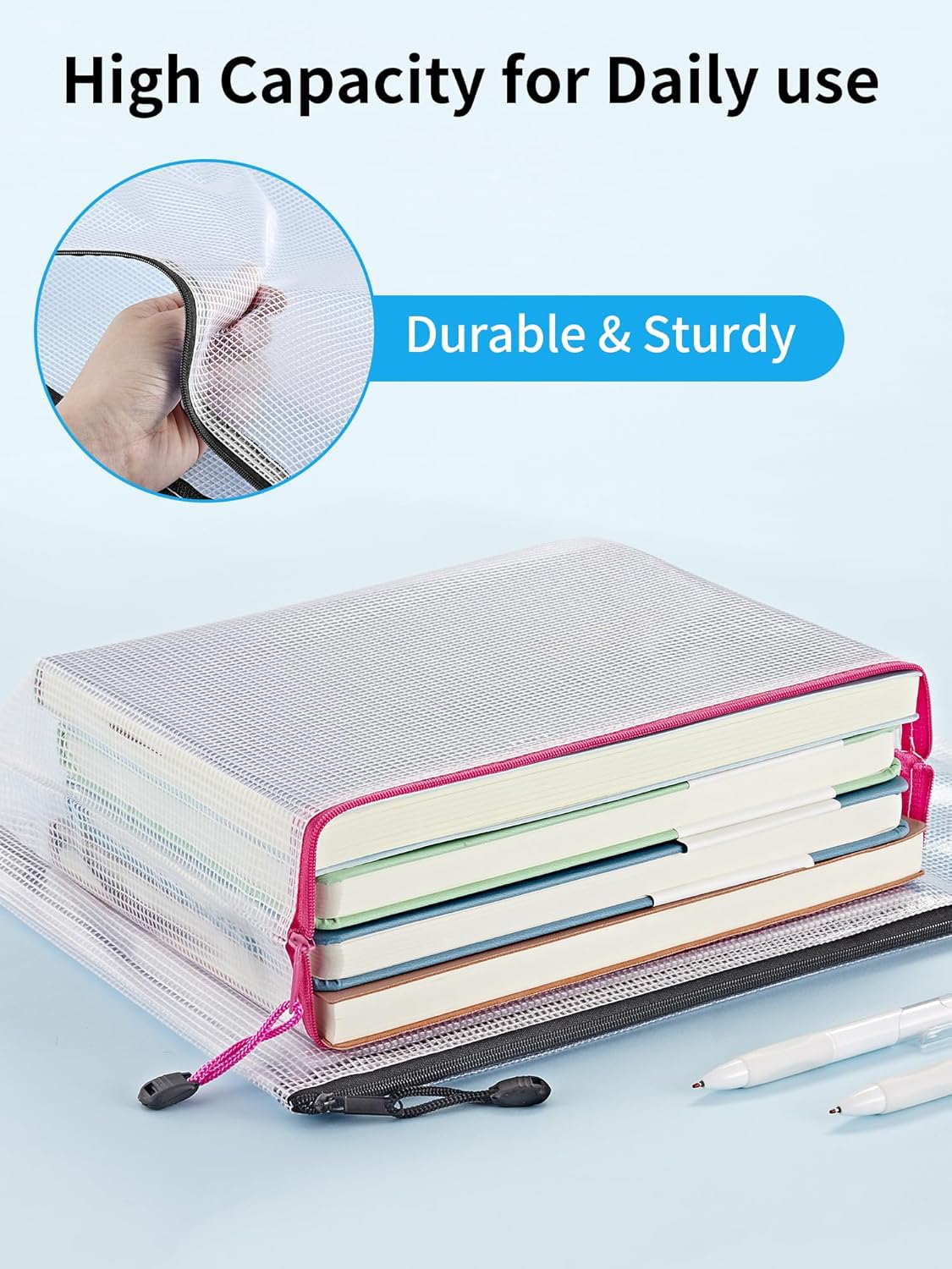 JARLINK 18 Pack 8 Sizes Mesh Pouch, 9 Colors, Waterproof Zipper Bags Document Multipurpose Travel Bags for Office, School, Board Game, Puzzles, Cosmetics, Travel Accessories, and Home Organization