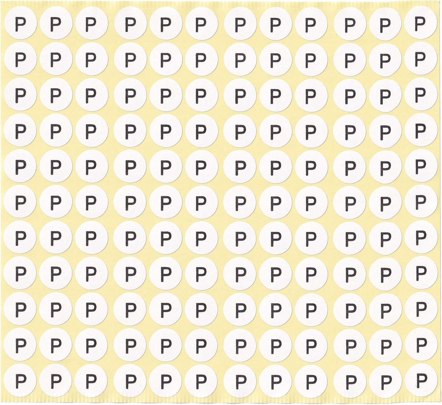 dealzEpic - Alphabet Stickers of The Letter P - Small Round Paper Self-Adhesive Peel and Stick Letter Labels - Set of 15 Sheets