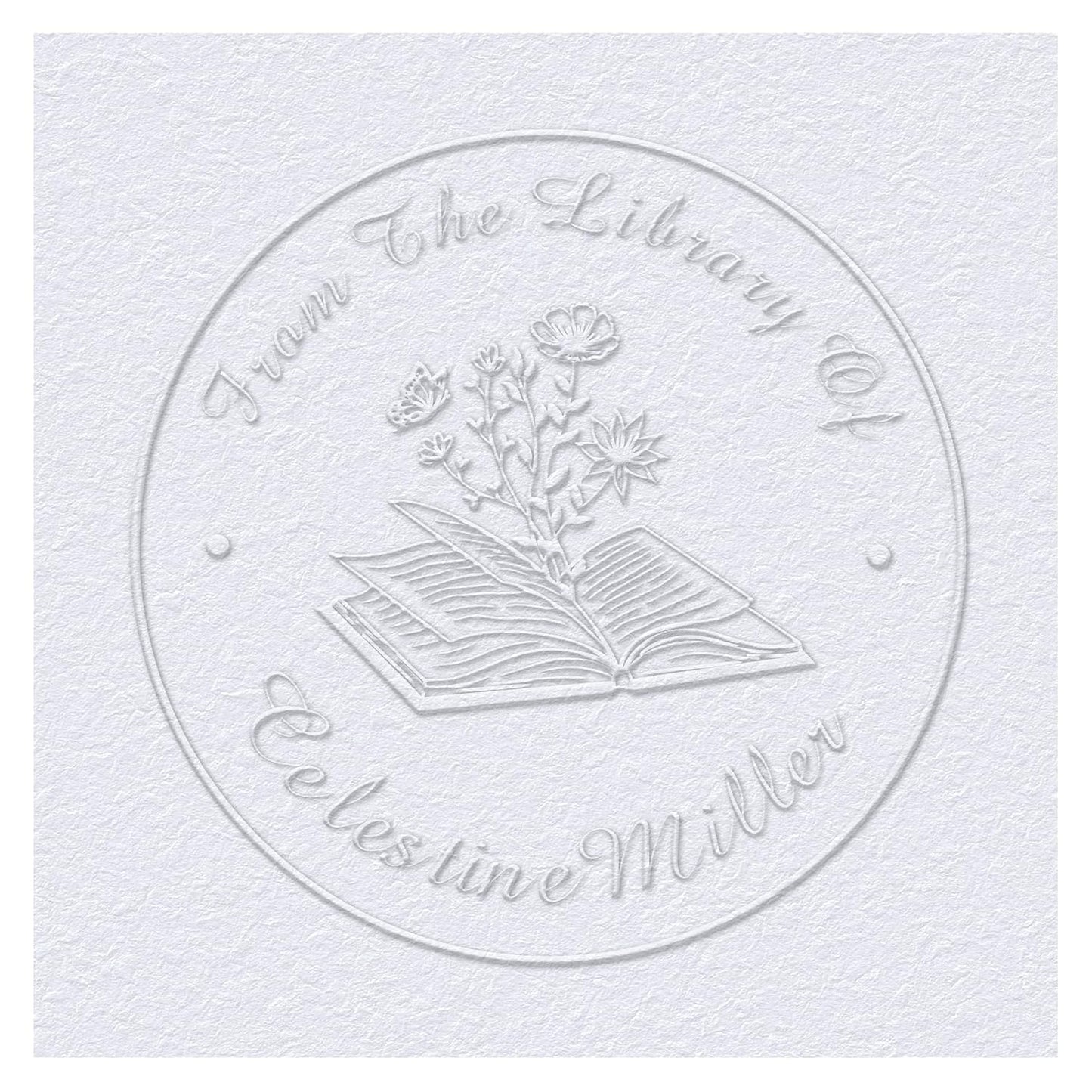 Book Embosser Custom Embosser Stamp with Your Name or Design Personalized Library Embosser Stamp Customized Books Business Cards Paper Documents Notebooks etc. (14)