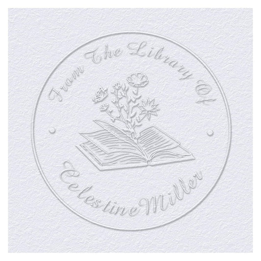 Book Embosser Custom Embosser Stamp with Your Name or Design Personalized Library Embosser Stamp Customized Books Business Cards Paper Documents Notebooks etc. (14)
