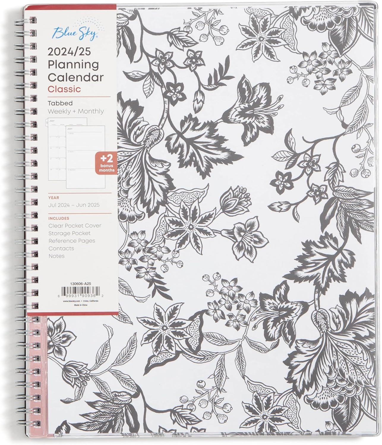 Blue Sky 2024-2025 Academic Year Weekly and Monthly Planner, 8.5" x 11", Flexible Cover, Wirebound, Analeis (130606-A25)