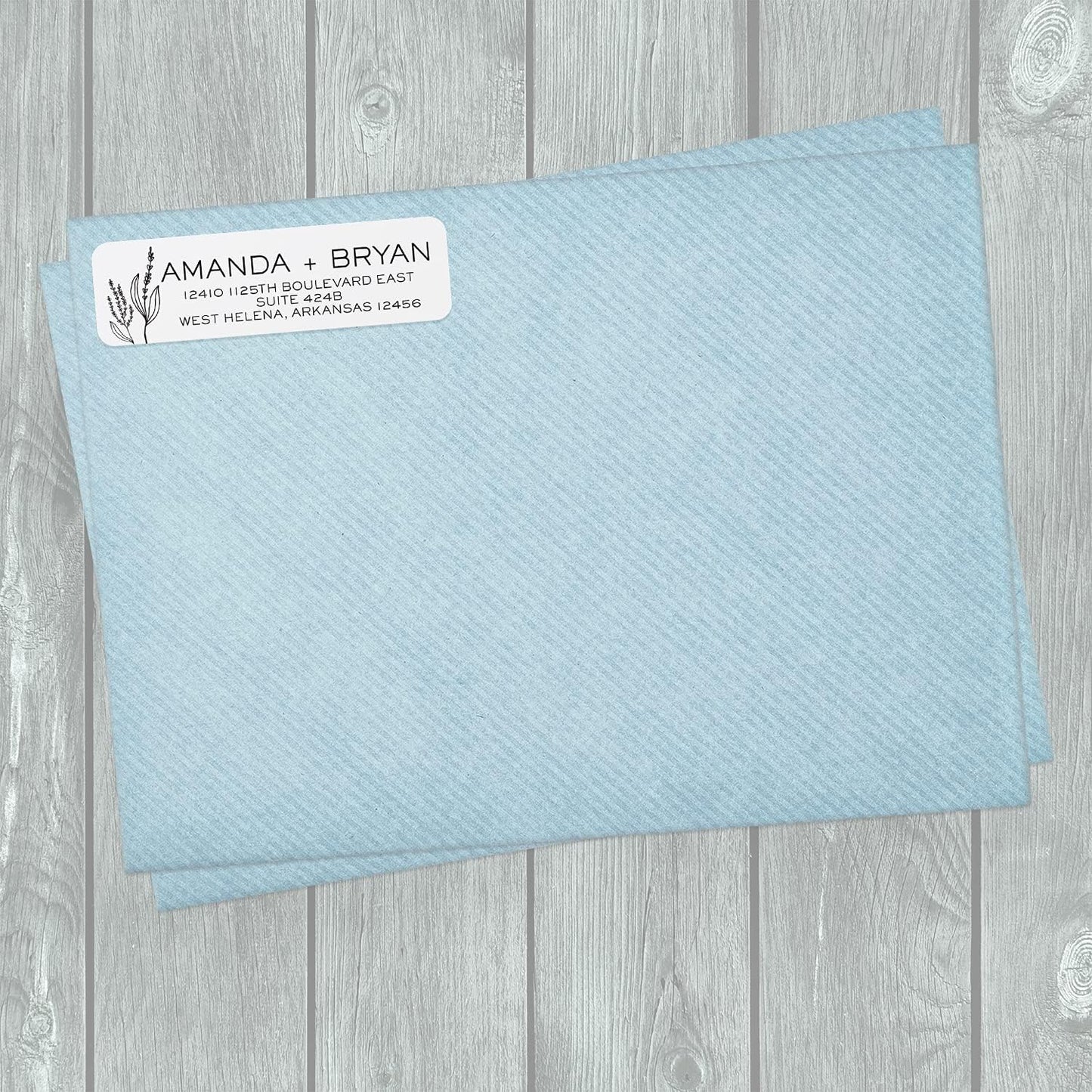 Simple Modern Flower Rolled Address Labels/Roll of 250 Floral Illustration Personalized Address Labels/Designer Return Address Stickers in Elegant Plastic Dispenser