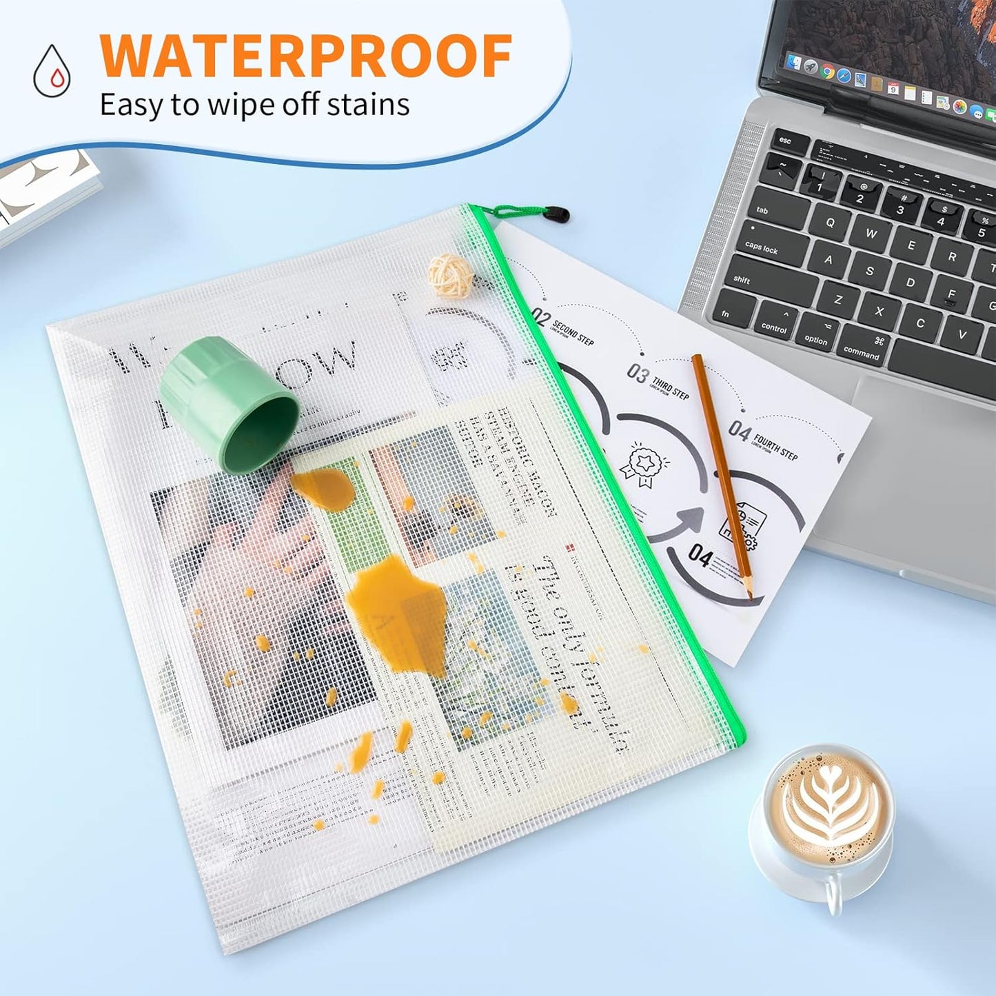 Umriox 32 Pack A3 Mesh Zipper Pouch Bags, Zipper Pouches for Organizing, Puzzle Bags, Clear bags for Crafts Projects, Travel Accessories, Board Game Storage