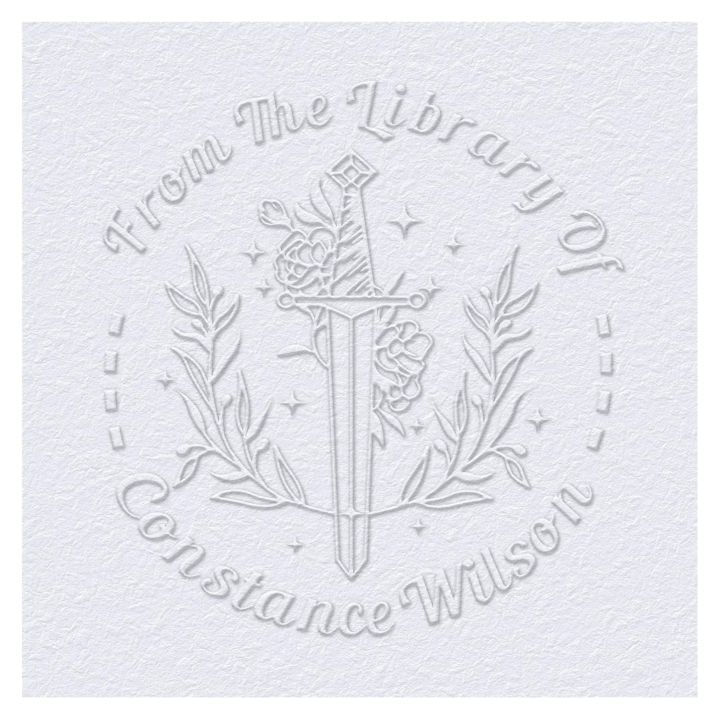 Book Embosser Custom Embosser Stamp with Your Name or Design Personalized Library Embosser Stamp Customized Books Business Cards Paper Documents Notebooks etc. (08)