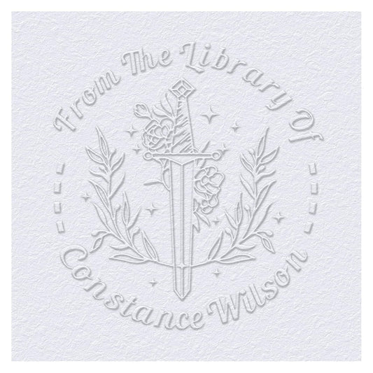 Book Embosser Custom Embosser Stamp with Your Name or Design Personalized Library Embosser Stamp Customized Books Business Cards Paper Documents Notebooks etc. (08)