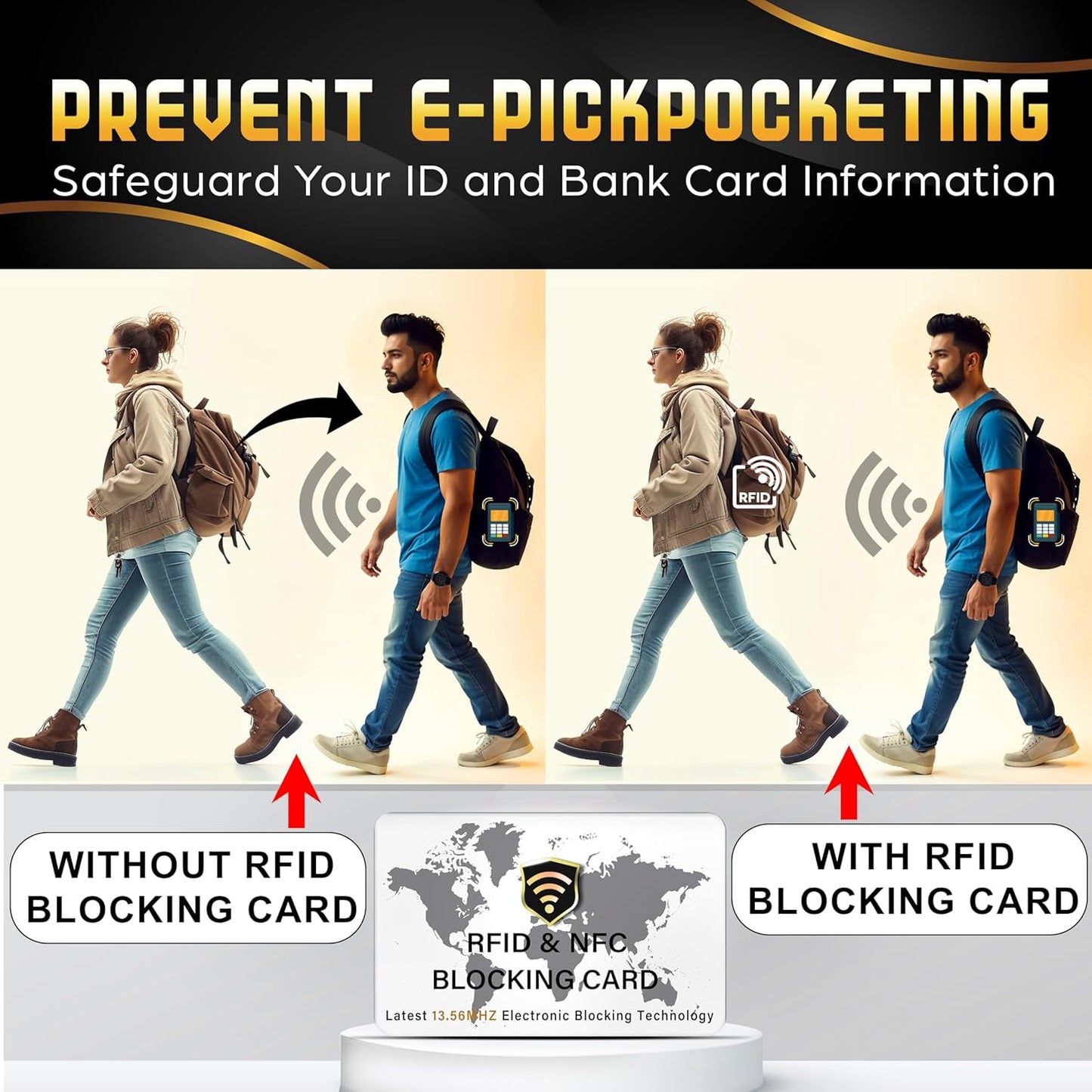 SaiTech IT 5 Pack RFID Blocking Card NFC Contactless Debit/Credit Card ATM Passport Protector ideal for Men & women slim with World map design perfectly fit in wallet (White)