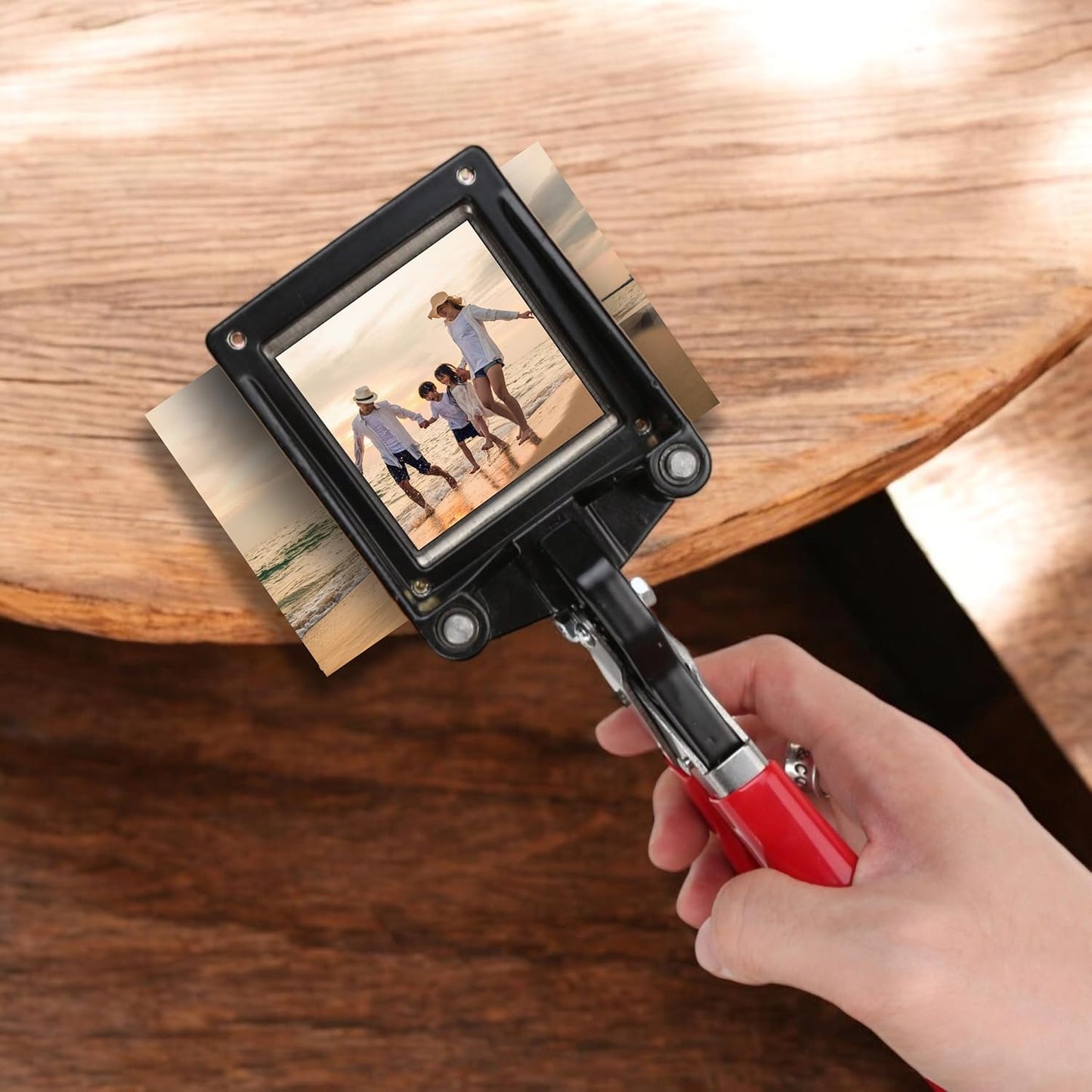 Professional 2''x2'' Passport Photo Cutter – Handheld Metal Die Punch Tool for ID Pictures, Business Cards, and Paper Cutting – Hardened Steel Dies, Office & Family Use (Black)