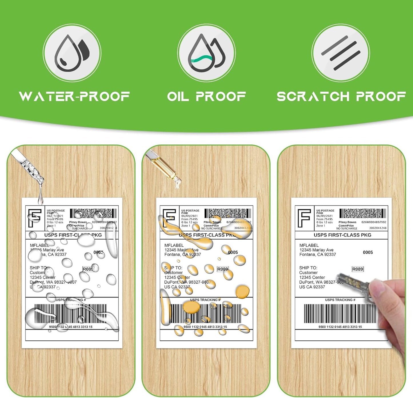 MFLABEL® 12 Rolls of 450 Labels 4x6 Direct Thermal Shipping Labels for Zebra 2844 ZP-450 ZP-500 ZP-505