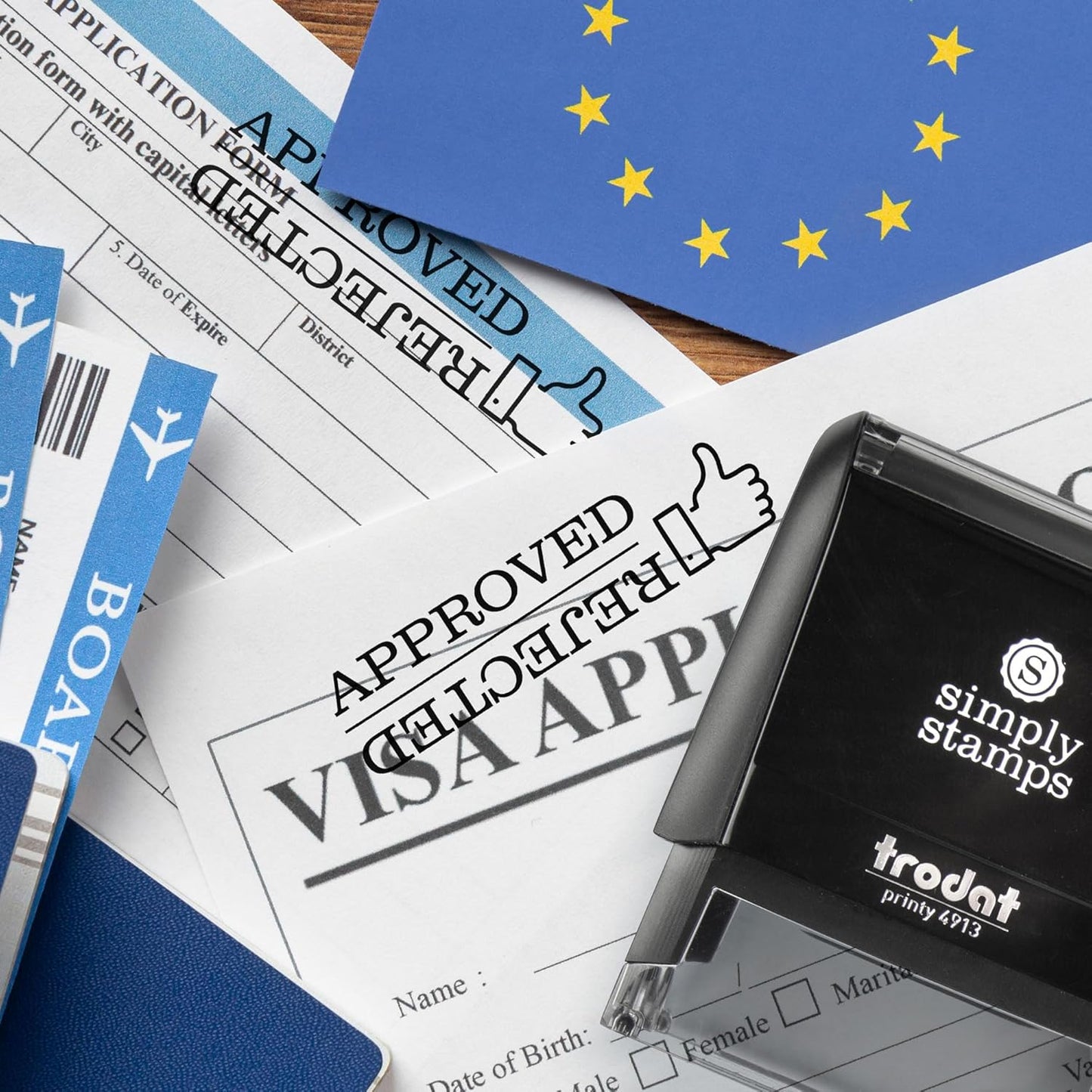 Approved/Rejected Office Stamp | 4 Different Sizes | 20 Designs | Multiple Color Options | Perfect for Quick Validation of Office Documents (Approved/Rejected, Large)