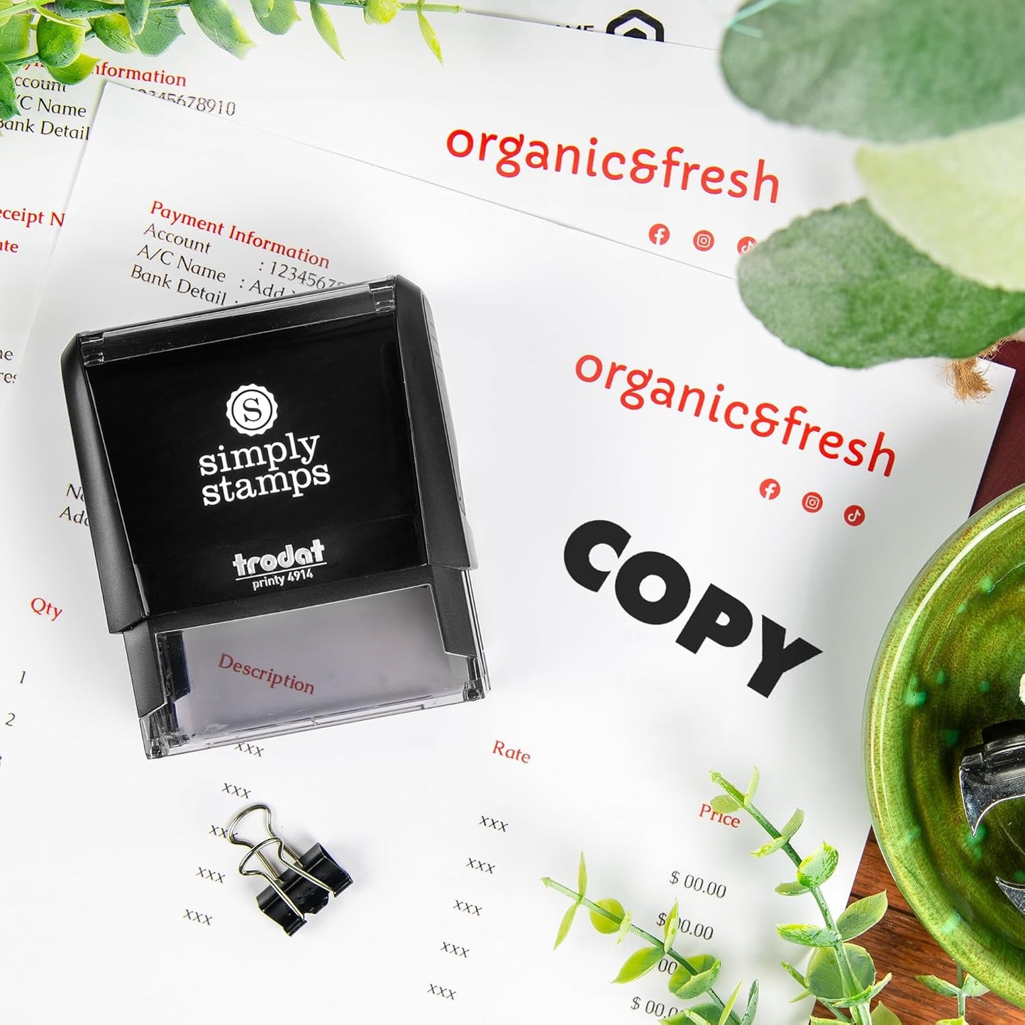 Copy Office Stamp | 4 Different Sizes | 20 Designs | Multiple Color Options | Perfect for Quick Validation of Office Documents (Copy, Xtra Large)