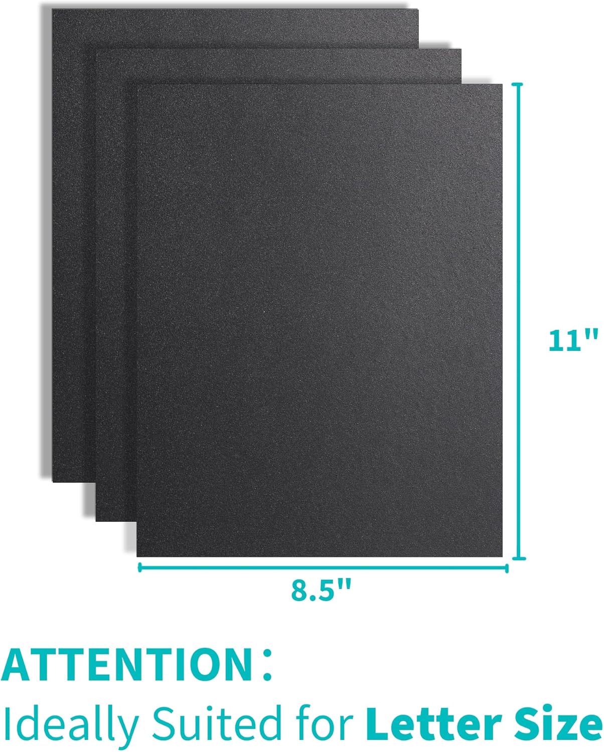 Binditek 25 Pack 12 Mil Sand-Textured Polycover, Midweight Binding Front and Back Covers, Lightly Sanded Finish, 8-1/2" x 11", Square Corners, Un-Punched, Black, Office Supplies