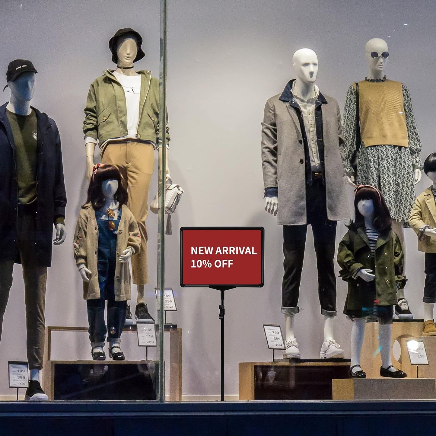 Sign Holder Stand,Sign Stand for Display,Adjustable Sign Holders For Table Top,Table Sign Holders 8.5 x 11,4 Packs, (Black, 39''height 4pcs)