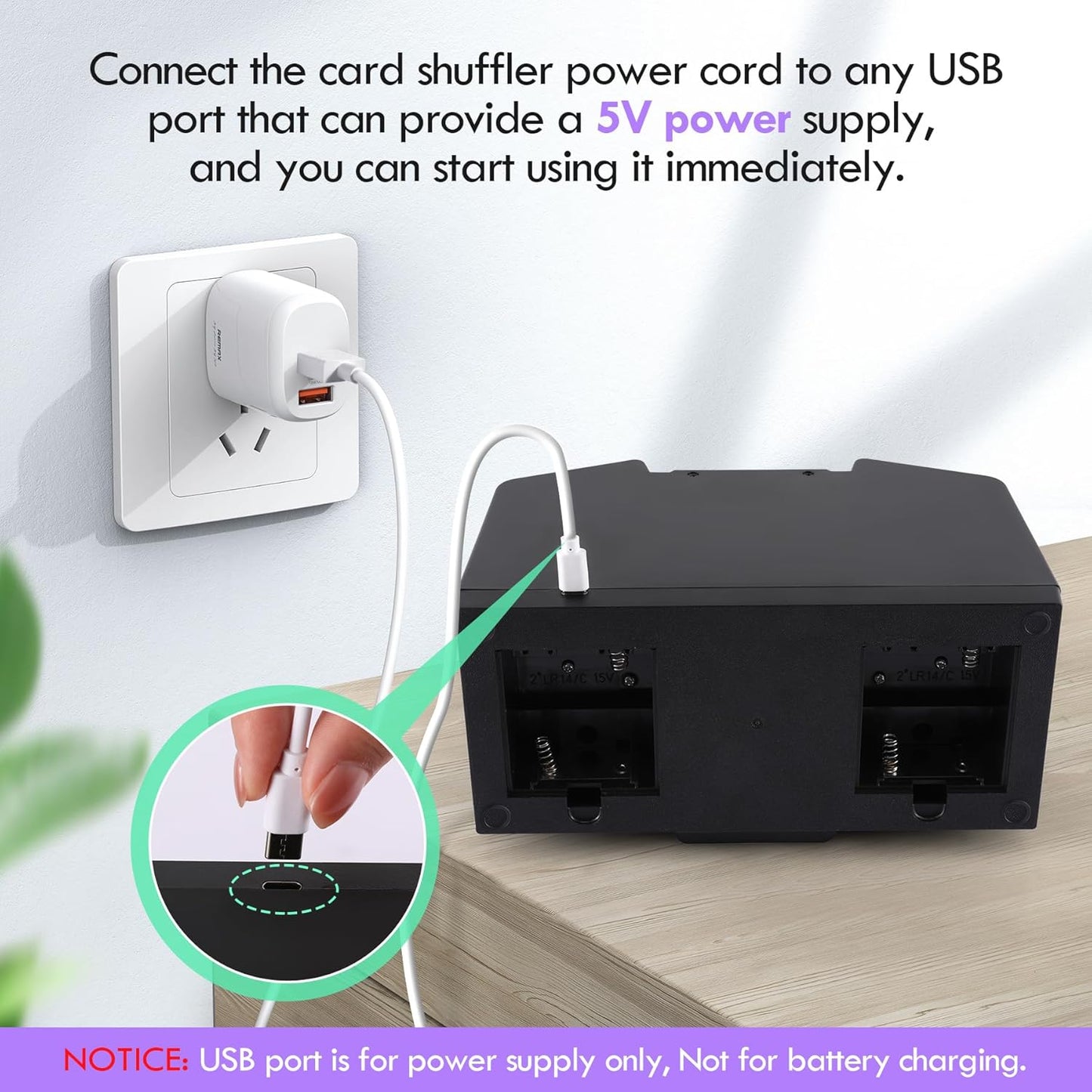 Card Shuffler 4 Deck Automatic, USB-Power & Battery-Operated Electric Shuffler Machine, Playing Card Shuffler for UNO,Poker,Home Card Games