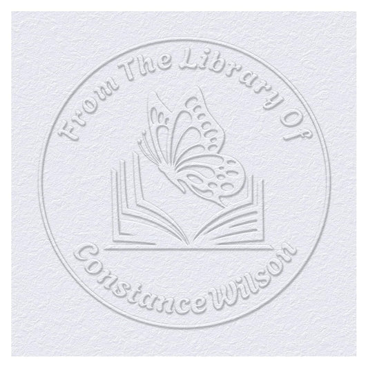 Book Embosser Custom Embosser Stamp with Your Name or Design Personalized Library Embosser Stamp Customized Books Business Cards Paper Documents Notebooks etc. (07)