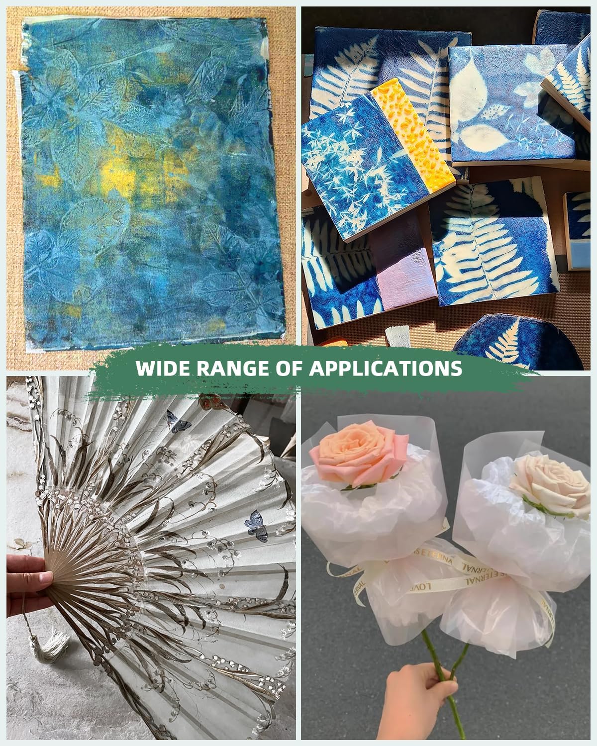 ANXINZENITH Artist Teabag Paper Roll:13.8"x984",Wet-Strength,DIY Art Material for Mixed Media,Painting,Collaging,Cyanotyping,Origami,and Printmaking