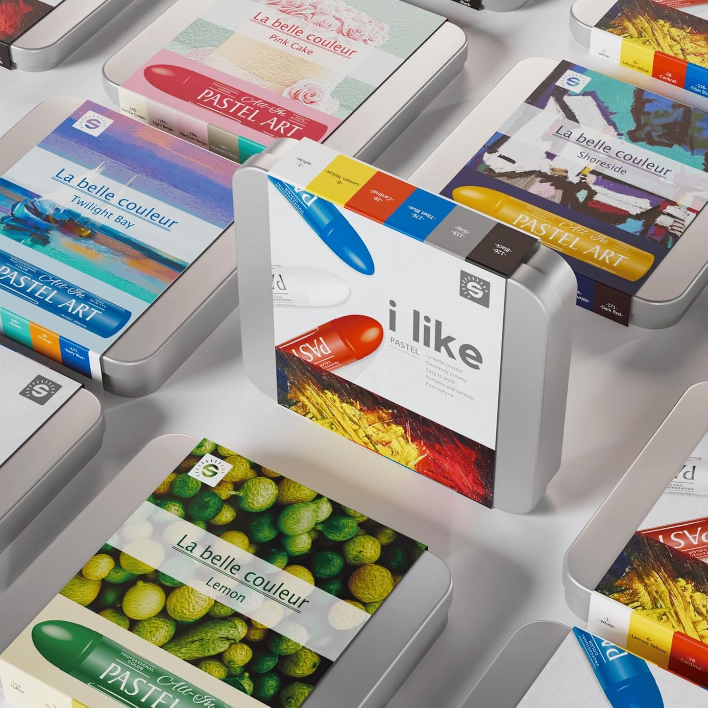 6 Pack Jumbo Oil Pastels Set (14 x 84 mm), Soft Oil Pastels with Vibrant Colors, Great Blending and Layering, Pastel Crayons for Professional Artists and Hobbyists