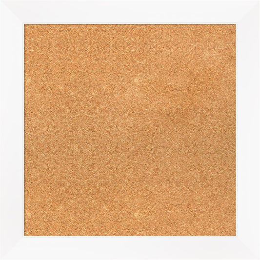 Amanti Art Natural Cork Board for Wall, 21x21 Vision Board with White Frame, Small Corkboard Office Decor for Home Organization, Modern Corkboard Pinboard to Display Items for Home Organization in