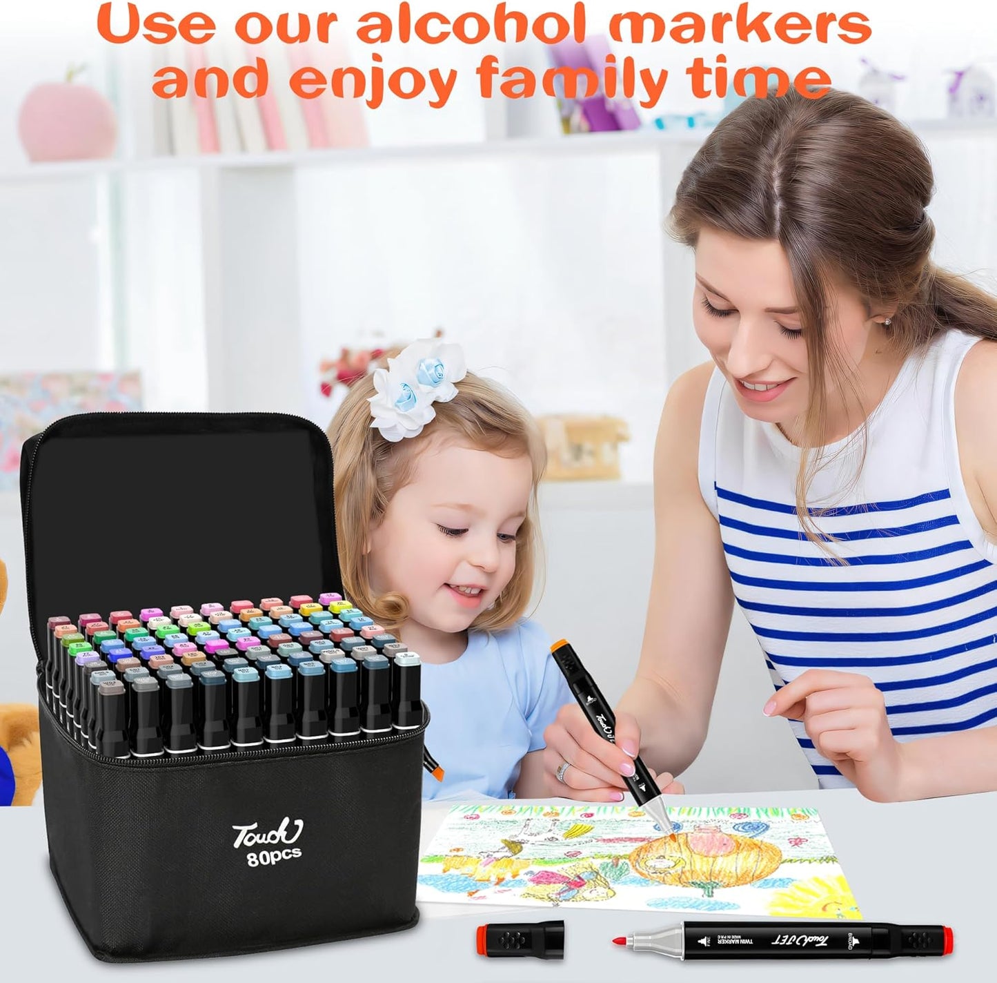 Alcohol Markers, 80 Colors Dual Tip Art Markers, Drawing, Coloring Marker for Kids Sketching Adult Coloring