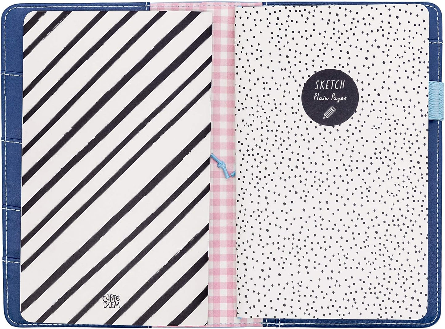 Pukka Pad, Carpe Diem Refillable Traveler’s Notebook Cover – Faux Leather Portfolio with Blank and Lined Notepads – Includes 6 Pockets, Pen Loop, and Elastic Closure – 8.5 x 5.5 Inches, Ditsy Floral