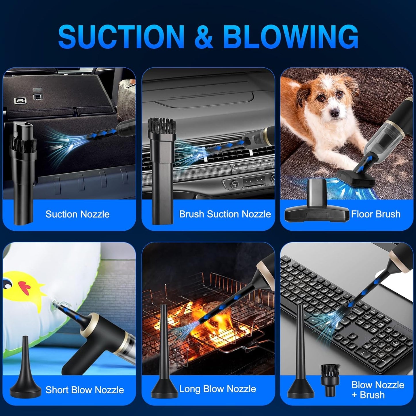 Handheld Vacuum Cordless Car Vacuum Portable with 20000PA, Lightweight Mini Hand Vacuum Cleaner with Brushless Motor, High Power Suction for Home, Pet and Car