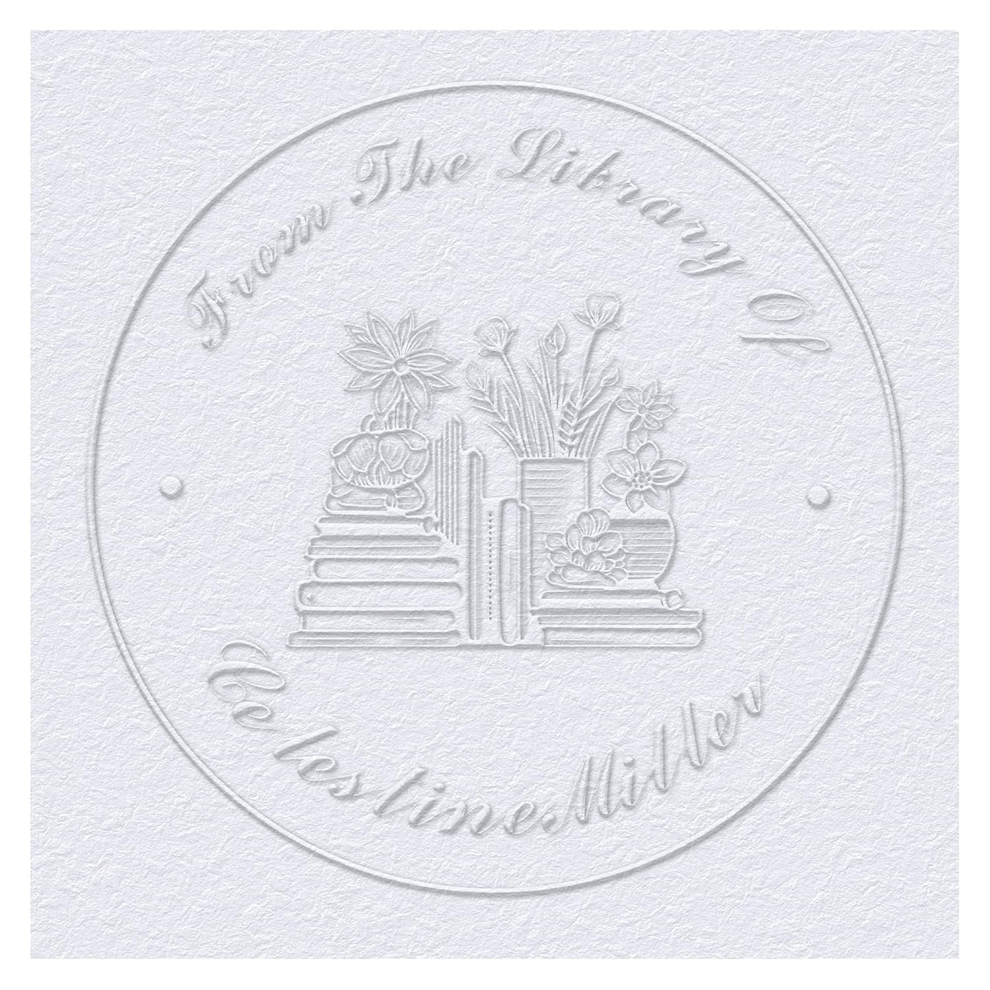 Book Embosser Custom Embosser Stamp with Your Name or Design Personalized Library Embosser Stamp Customized Books Business Cards Paper Documents Notebooks etc. (01)