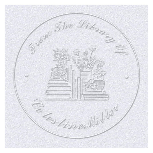 Book Embosser Custom Embosser Stamp with Your Name or Design Personalized Library Embosser Stamp Customized Books Business Cards Paper Documents Notebooks etc. (01)