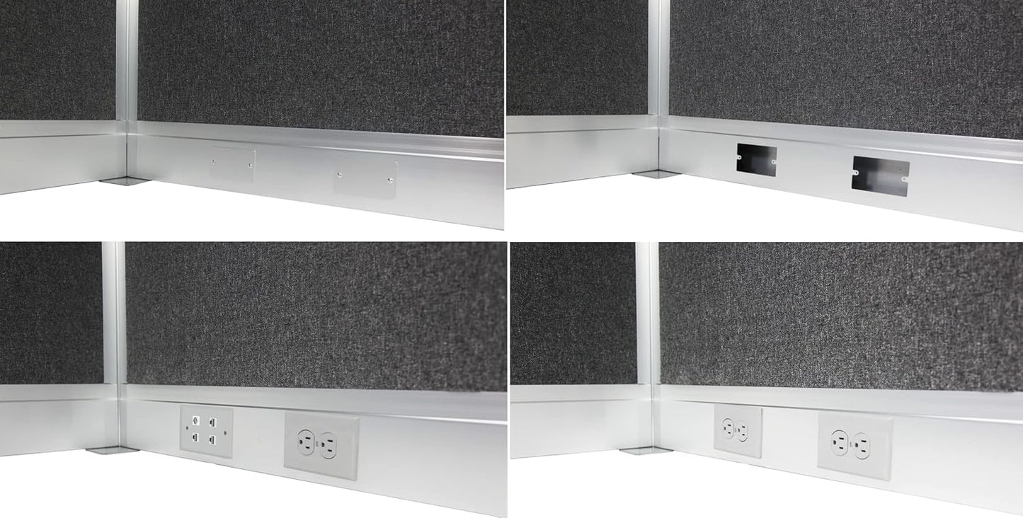 Versare Pre-Configured Hush Panel Electric Cubicle | Workstation Divider Walls | Cubicle Privacy Panels | Office Partition Walls