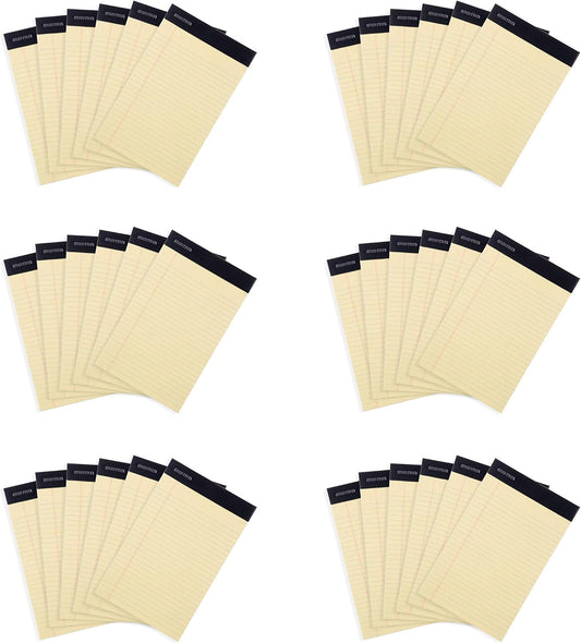 Mintra Office Legal Pads, ((xBasic, 5in x 8in, Narrow (Canary), 36pk (6-6pks))