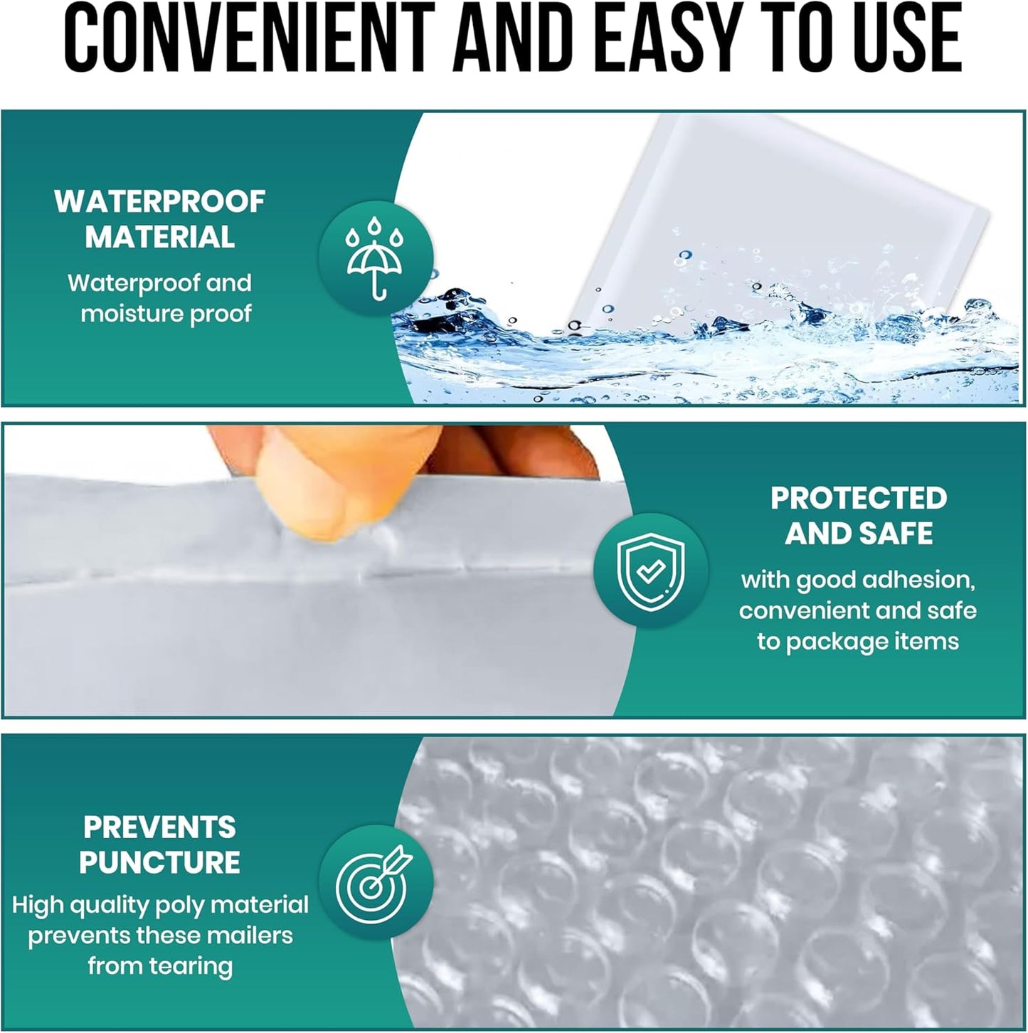 Levex - #4 9.5" x 14.5" [5 Pack] Poly Bubble Mailers, Padded Envelope Mailers, Packing Envelope & Mailing Bags for Shipping