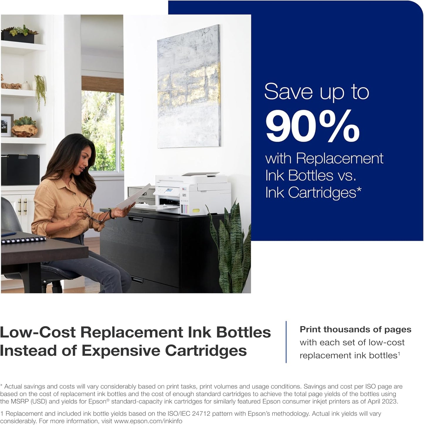 Epson EcoTank ET-4800 Wireless All-in-One Cartridge-Free Supertank Printer & EcoTank ET-M1170 Wireless Monochrome Supertank Printer with Ethernet Plus 2 Years of Unlimited Ink*,White