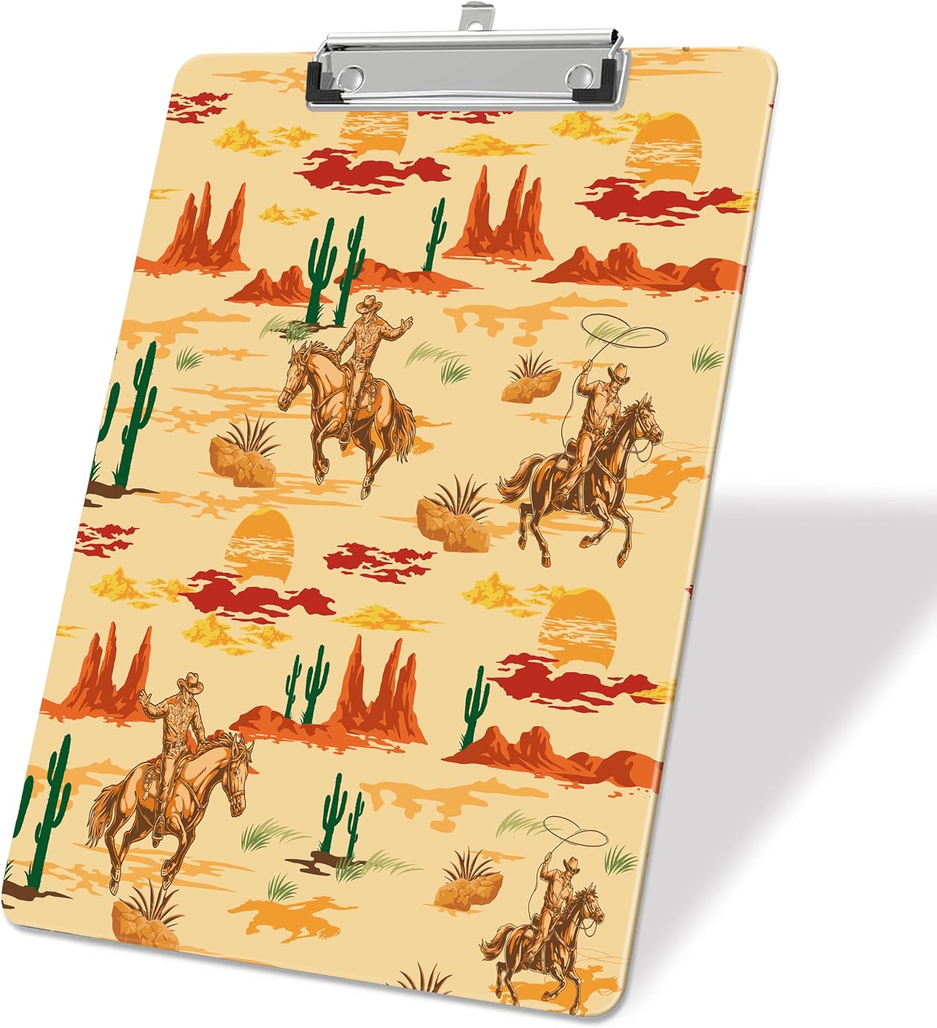 Western Cactus Plastic Clipboards,Decorative Plastic Acrylic Clipboard for Teacher Social Worker Students Office Supplies 8 * 12
