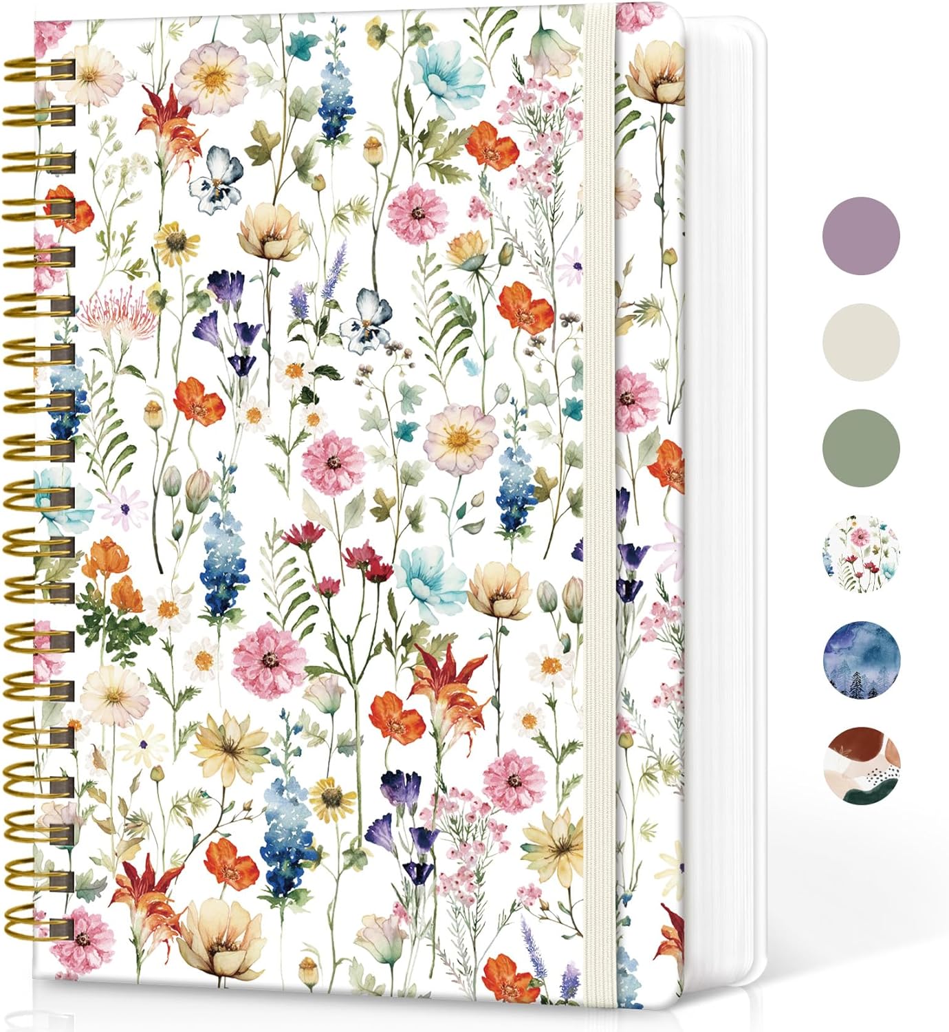 Lined Spiral Notebook Journal for Work, 300 Pages Thick B5 (7.1"x10") College Ruled Journal for Women & Writing, Hardcover Notebook for Note Taking, Perfect for Office Home School Supplies, Floral