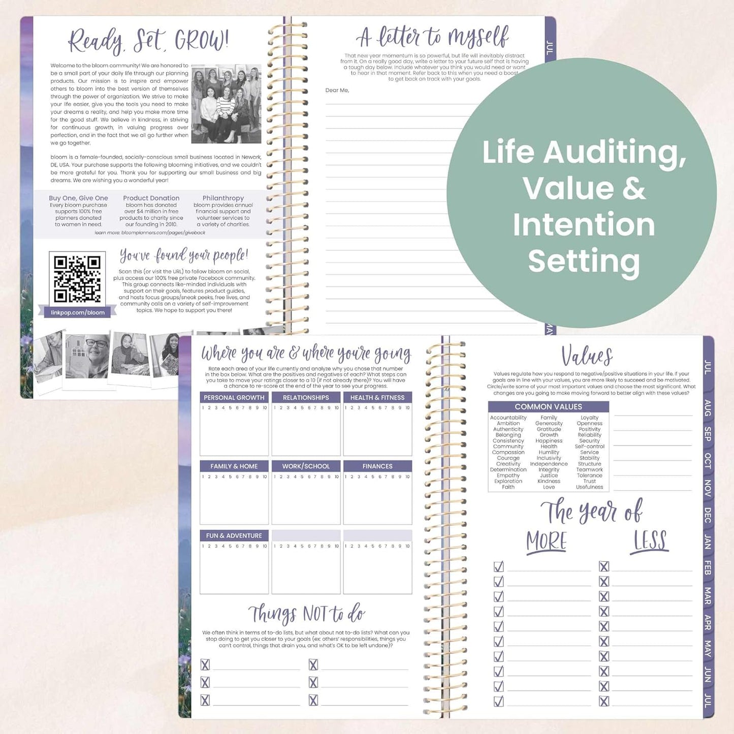 bloom daily planners 2025-2026 Academic Year Daily Planner (July 2025 - July 2026) - A5 Weekly & Monthly Calendar Agenda Organizer Book with Stickers - 5.5" x 8.25" - Mystical Mountains