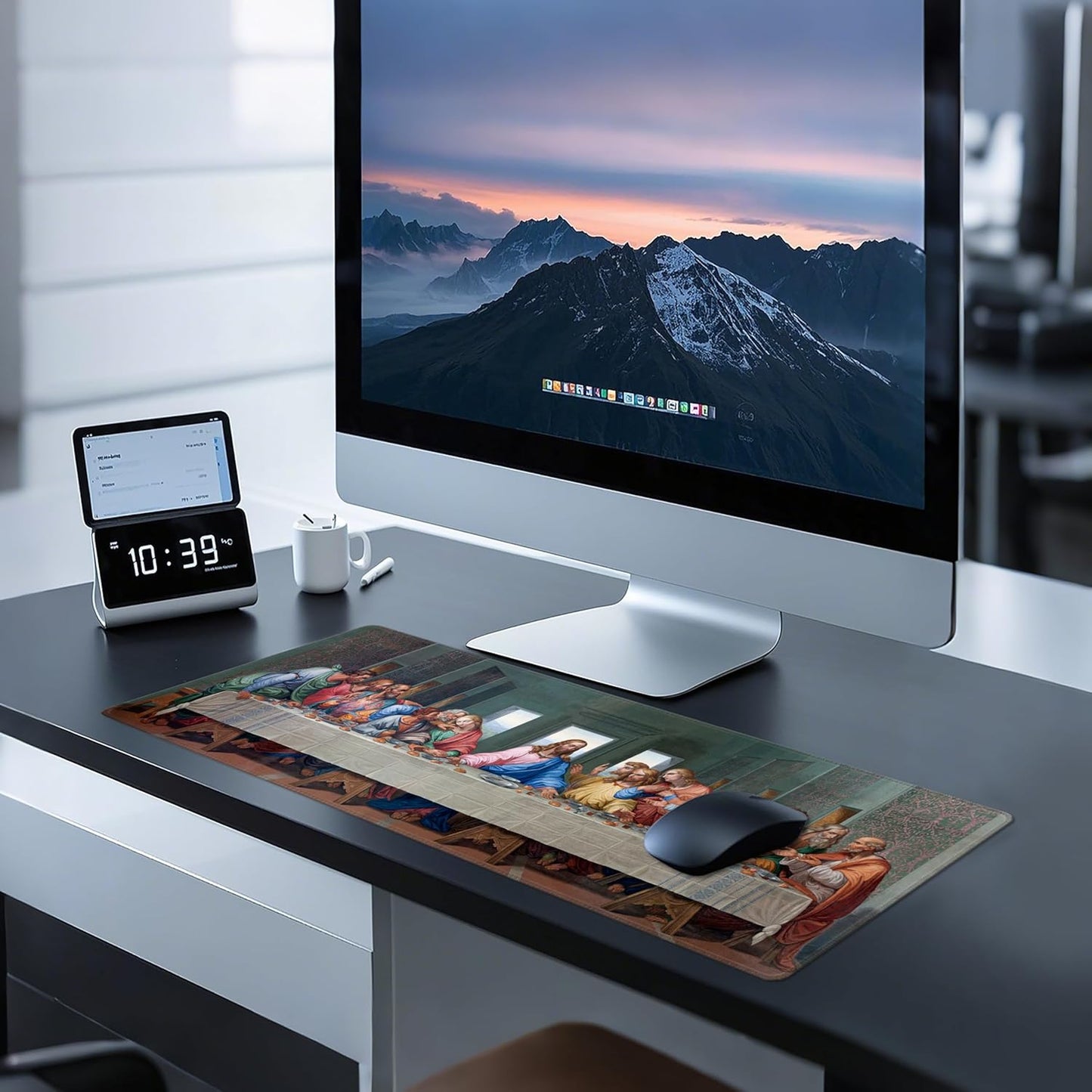 Mouse Pad with Last Supper – Religious Scenario Desk Pad – Portable Computer Mousepad – Gaming, Office, Waterproof, Non-Slip, Stitched Edges 31.5 x 11.8inches x 3mm