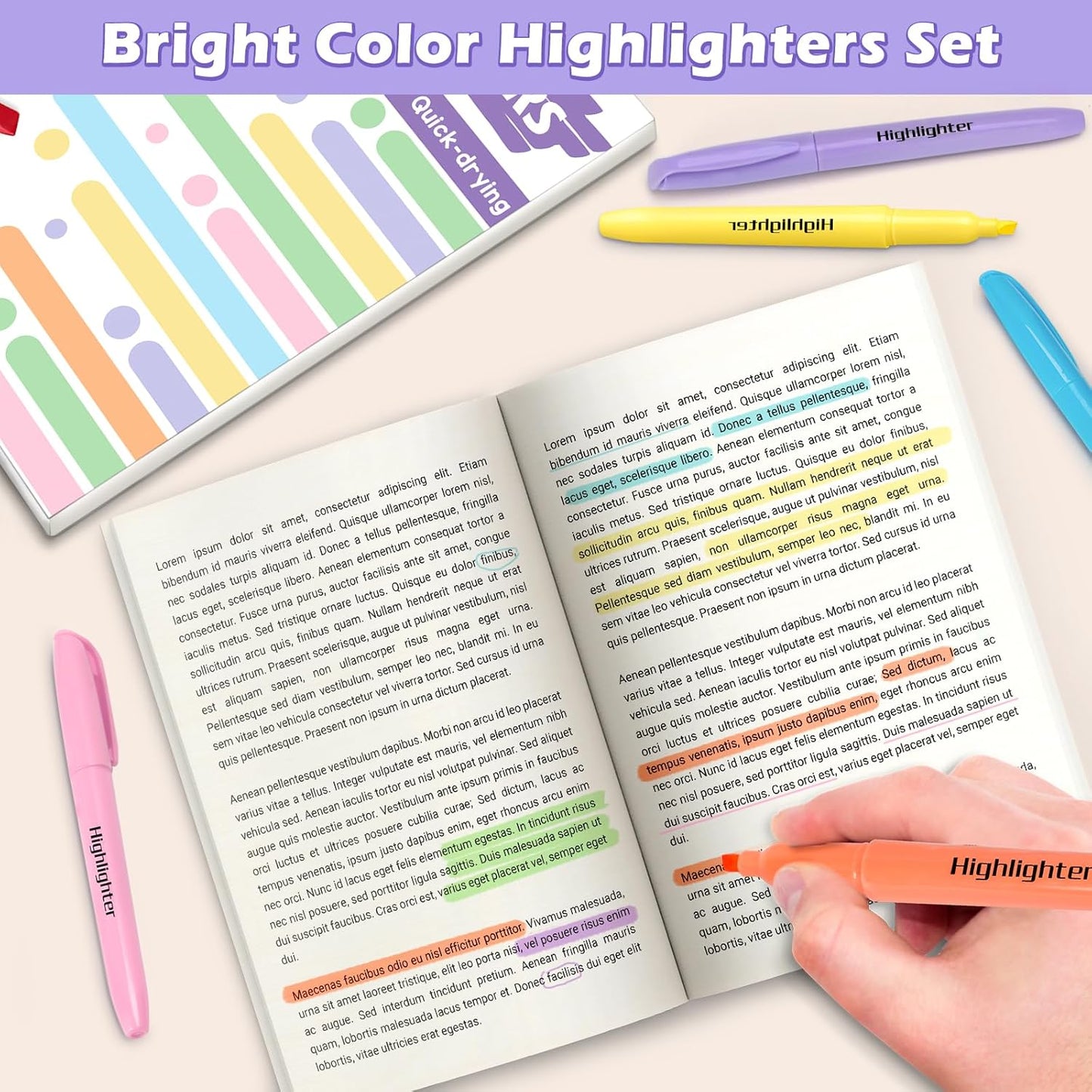 Duchong 30 Count Highlighters, Pastel Highlighters Assorted Colors Bulks, Chisel Tip Dry-Quickly Highlighter Markers for Adult Kids, Office Classroom Must Have, School Supplies for Teachers