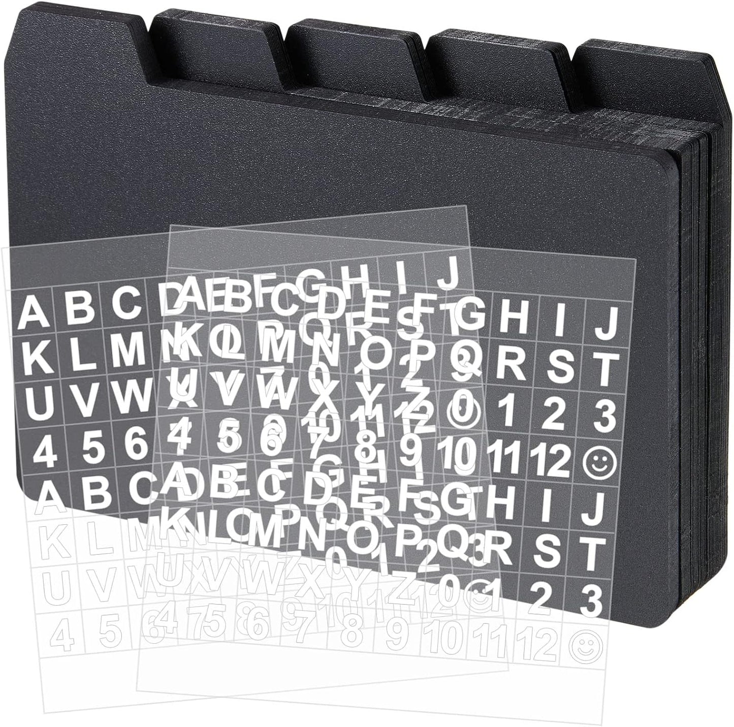 Lewtemi 50 Pcs Index Card Dividers 3 x 5 Inch Index Card Dividers with Tabs Guides with 2 Pcs Alphabet Number Stickers for Office Recipe Business (Black)