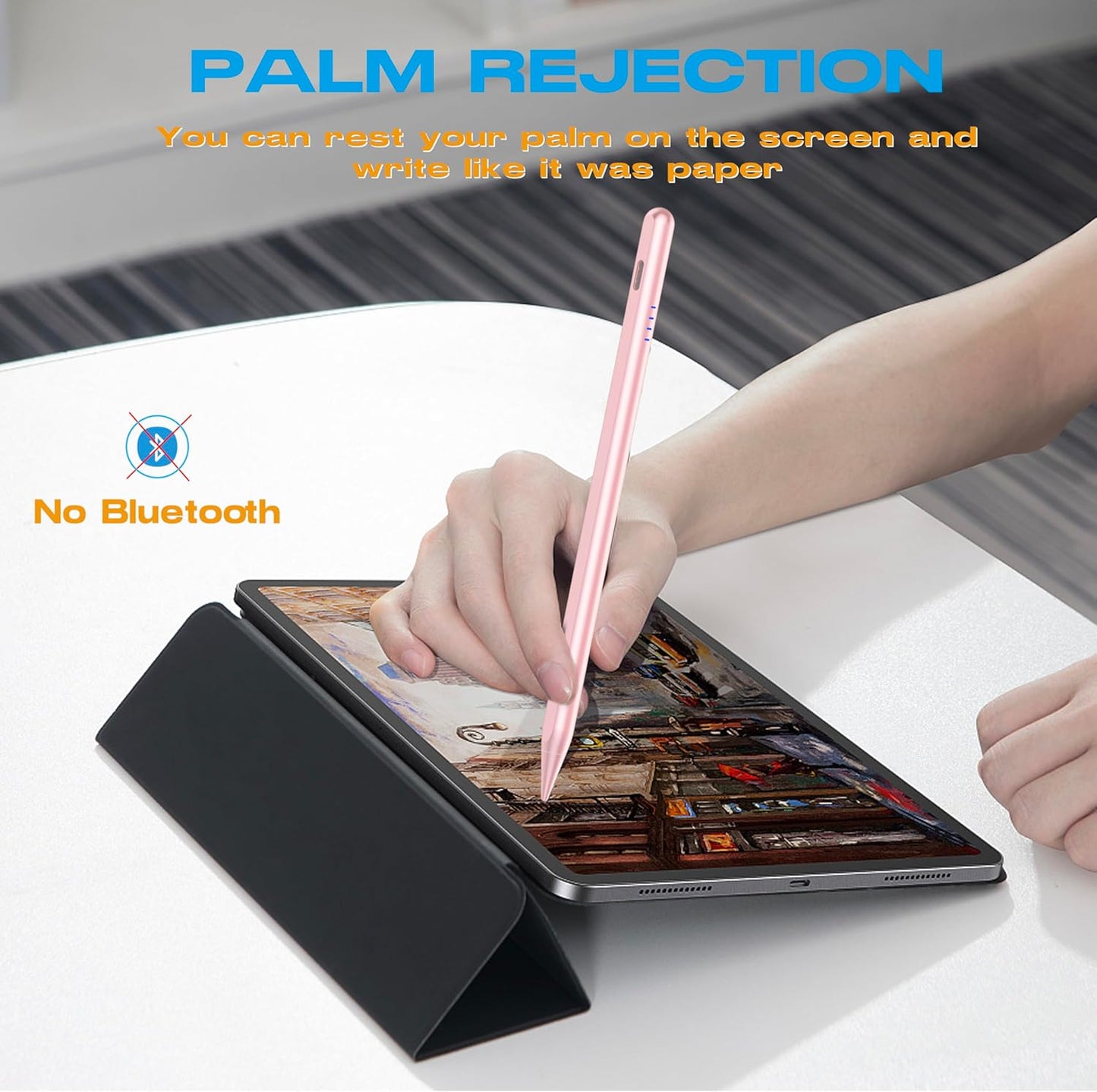 Stylus Pen for iPad 2018-2025, 20Mins Fast Charge for Apple Pencil with Tilt & Palm Rejection, Digital Pens Compatible with iPad 6th-10th/A16, Pro 11”/12.9"/13"/M4, Air 3/4/5/M2/M3, Mini 5/6 -Pink