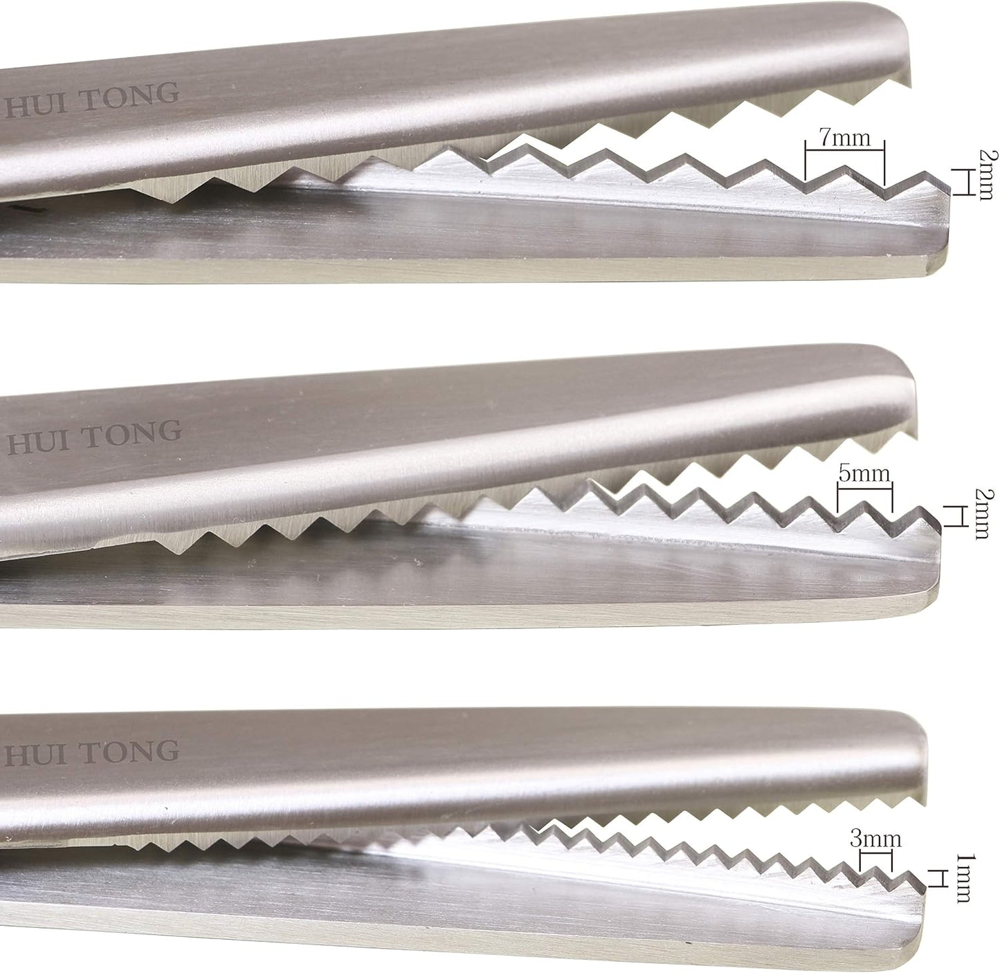 Strong & Sharpe Pinking Shears,Pinking Shears Scissors for Fabric, Serrated and Scalloped Scissors fabric,3mm,5mm,7mm (Serrated 7mm)