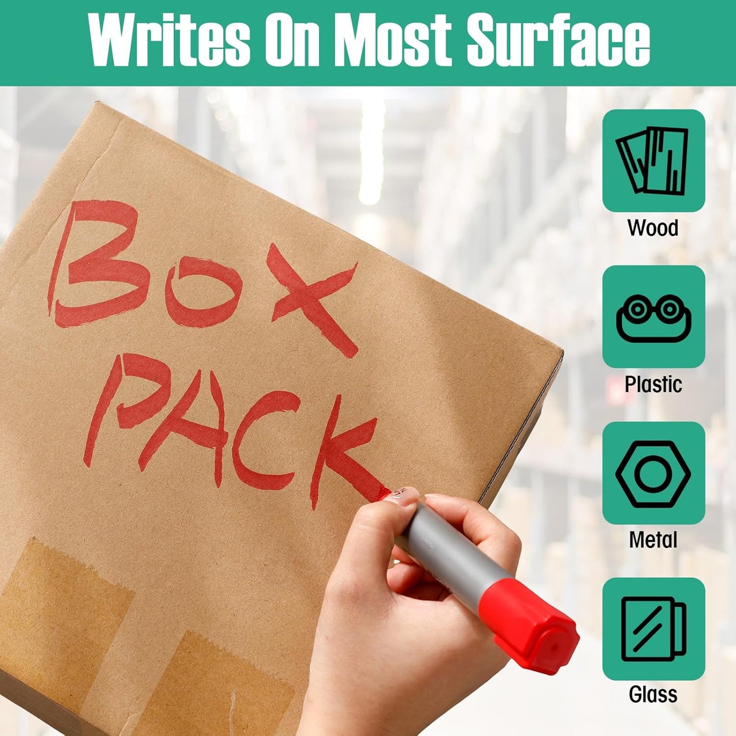 Fuutreo 16 Pcs Jumbo Size Permanent Markers Bulk Large Chisel Tip Permanent Markers Thick Waterproof Jumbo Pens Set Huge Poster Supplies(Multicolor)