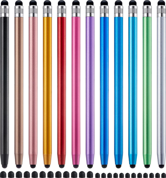 LINFANC 12Pcs Stylus Pen for Touchscreen, 2-in-1 High Precision & Sensitivity Stylus Pen for iPad/iPhone/Android Smartphones and Tablets Compatible with All Touch Screens