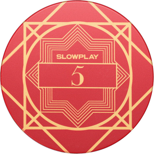 SLOWPLAY Nash Ceramic Poker Chips in Bulk, Casino Grade Ceramic 12-Gram Poker Chip for Texas Hold'em, 43mm Professional Chips Pack of 50 with Denomination of 5