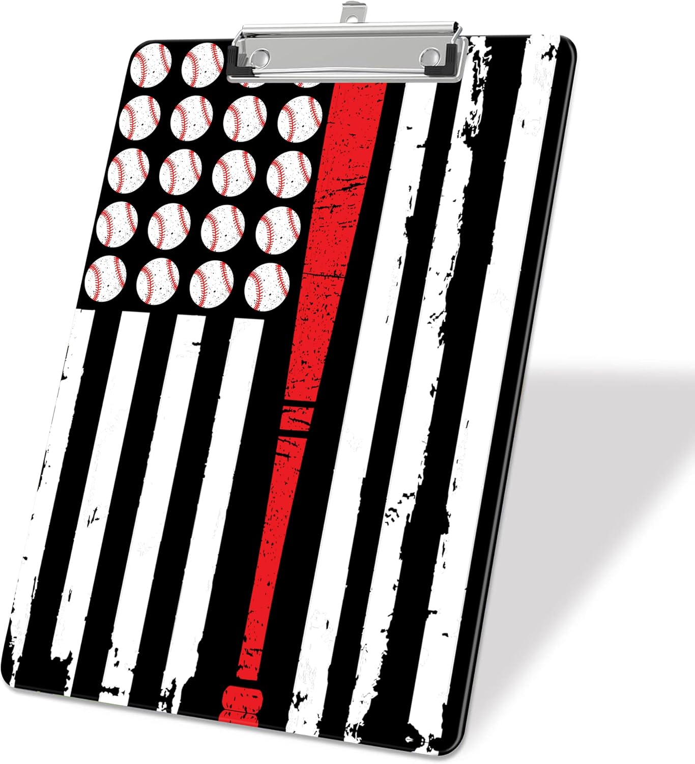 Baseball Flag Plastic Clipboards,Decorative Plastic Acrylic Clipboard for Teacher Social Worker Students Office Supplies 8 * 12