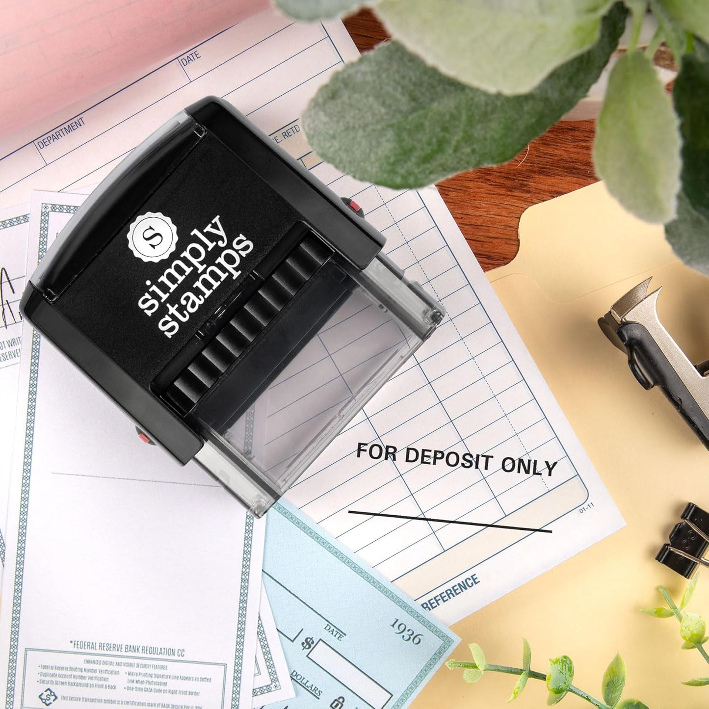 for Deposit Only Office Stamp | 4 Different Sizes | 20 Designs | Multiple Color Options | Perfect for Quick Validation of Office Documents (for Deposit Only, Medium)