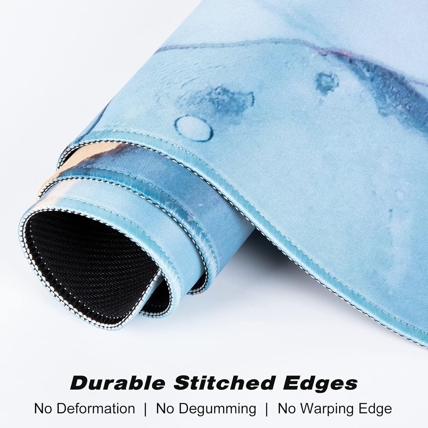 Extended Large Mouse Pad, XXL Gaming Desk Pad 31.5 x 15.7 Inch, Big Computer Keyboard Mousepad, Waterproof Mouse Mat with Stitched Edges and Non-Slip Base for Office Gaming, Blue Marble