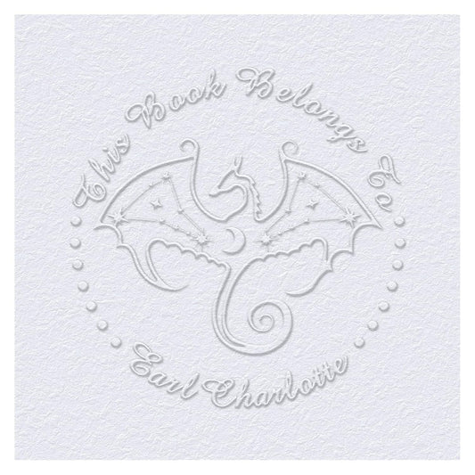 Customized Book Embosser Dragon Color Stamp with Your Name or Design Constellations Personalized Library Embosser Stamp Custom Books Business Cards Paper Documents Notebooks etc. (Dragon Theme - 04)