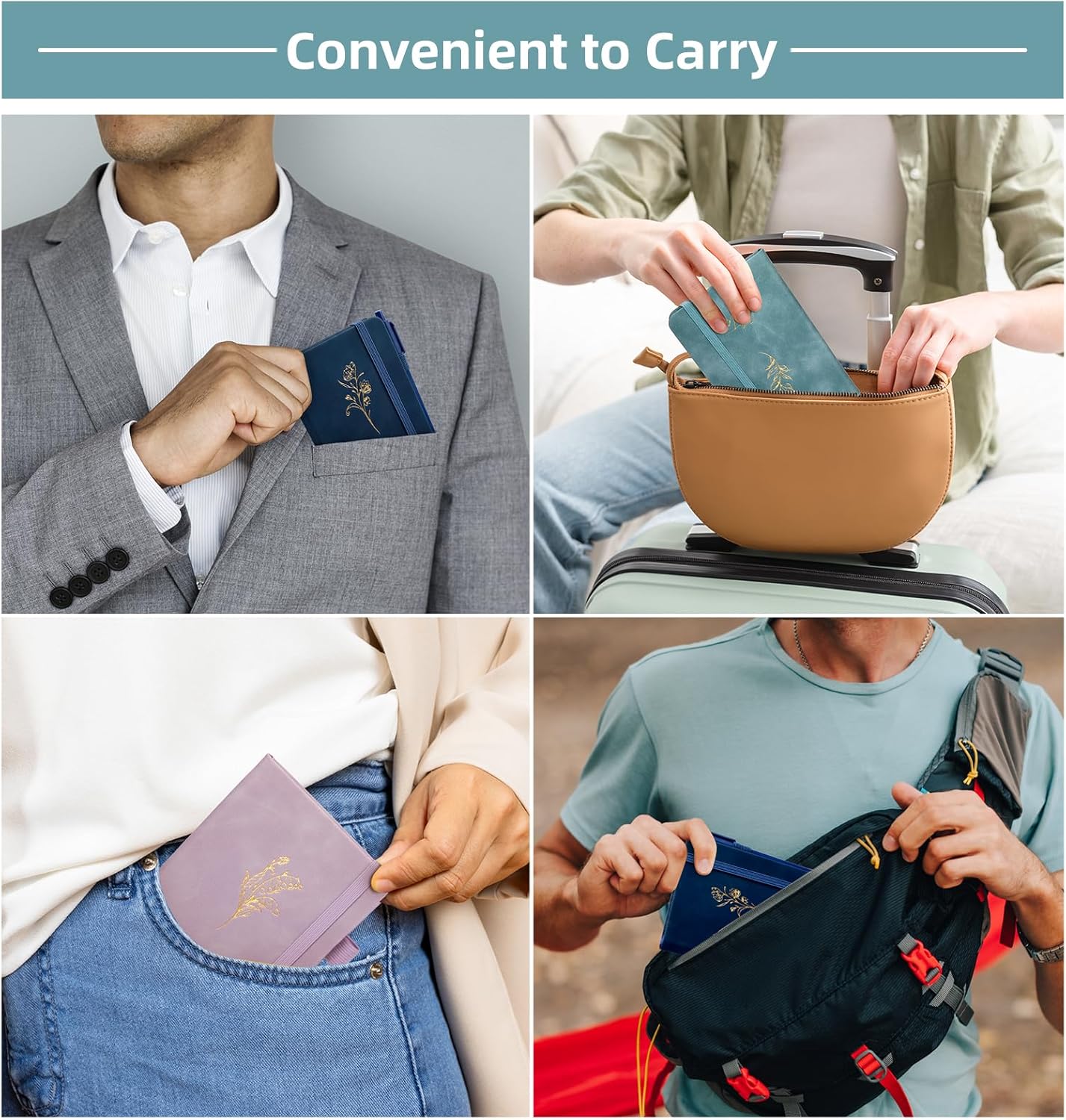 3 Pack Pocket Journaling Notebooks, A6 Small Notebook For Note Taking Journaling Notebooks Journals For Writing Mini Note Pads With Pen Holder 120 Pages 100 GSM Thick Paper