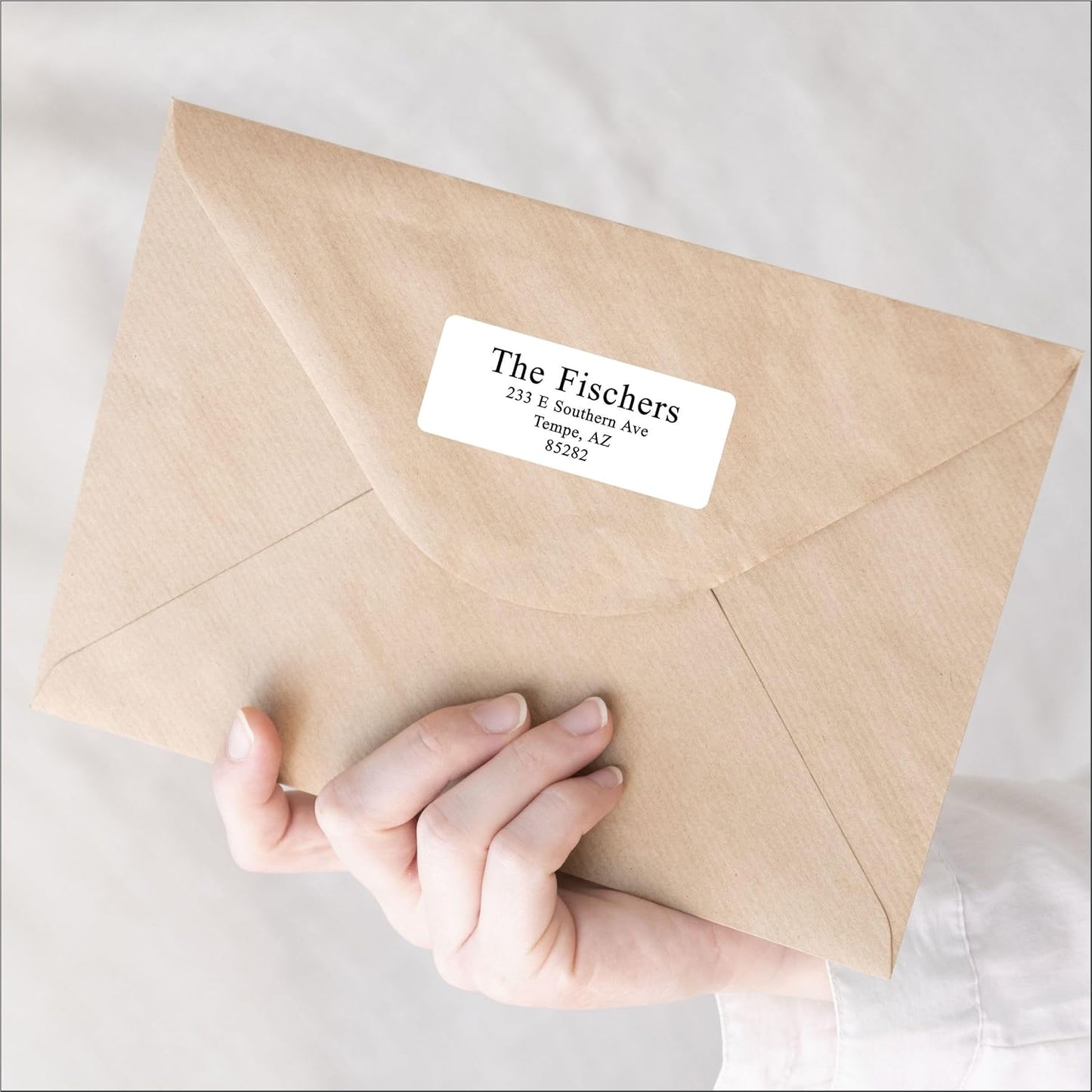 White Address Labels for Business - Personalized Return Address Labels, Custom Mailing Labels, Shipping Stickers for Envelopes and Packages (Serif Font)