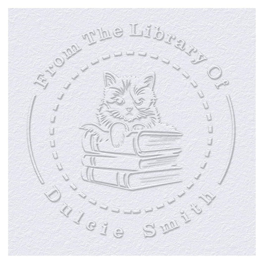 Book Embosser Custom Embosser Stamp with Your Name or Design Personalized Library Stamp Customized Books Business Cards Paper Documents Notebooks etc.