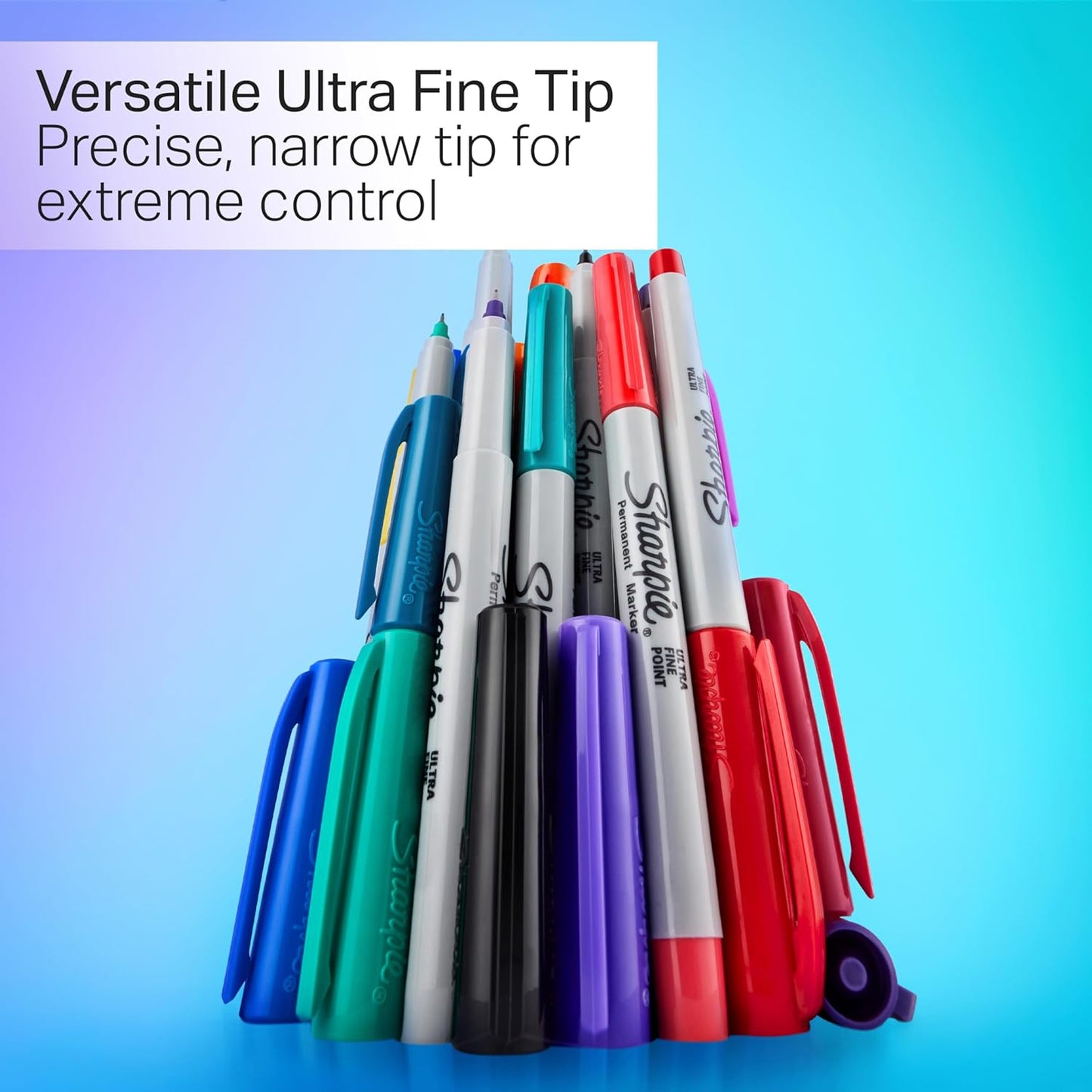 Sharpie Glam Pop Permanent Markers, Ultra Fine Tip Set, Coloring and Drawing, Resilient Ink, Assorted Colors, 24 Count