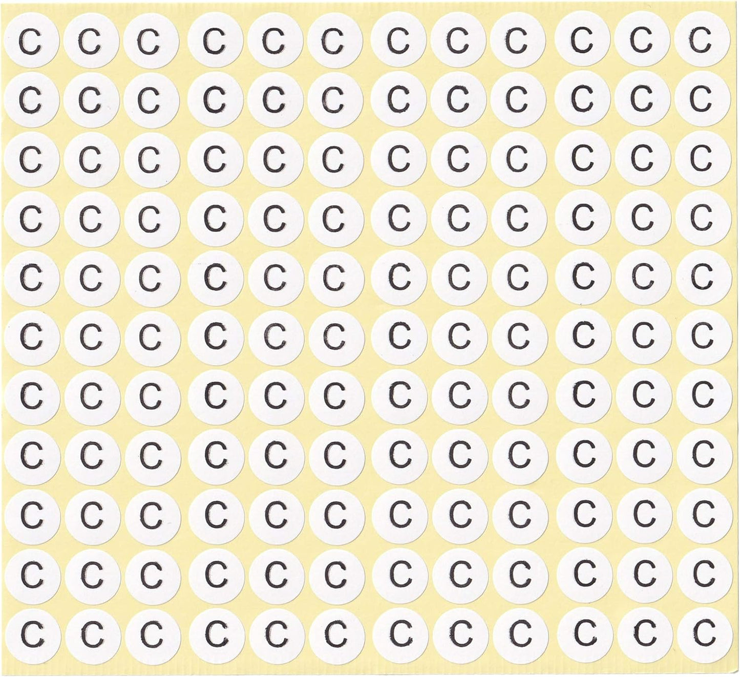 dealzEpic - Alphabet Stickers of The Letter C - Small Round Paper Self-Adhesive Peel and Stick Letter Labels - Set of 15 Sheets